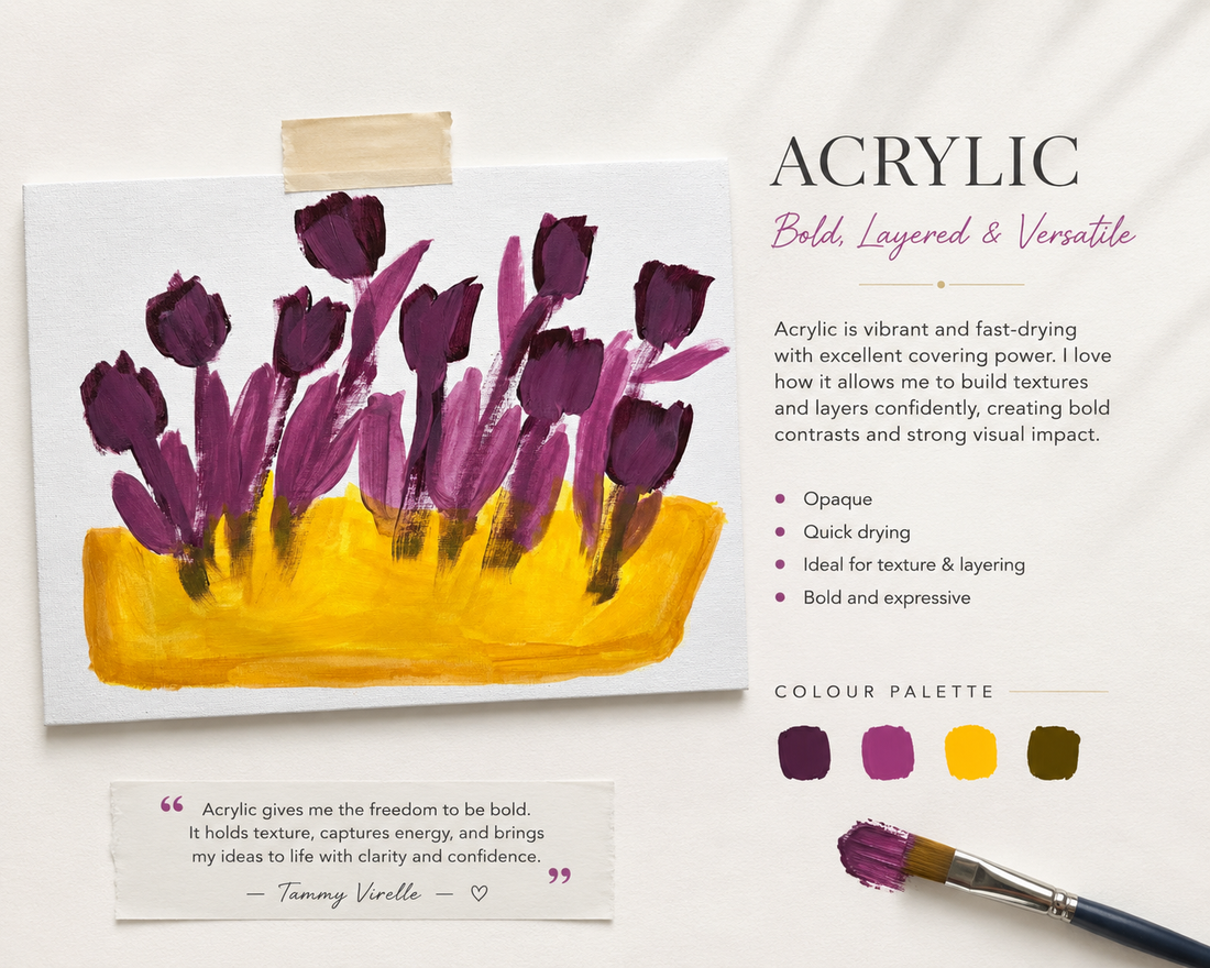 Exploring Three Mediums: Acrylic, Gouache & Watercolour