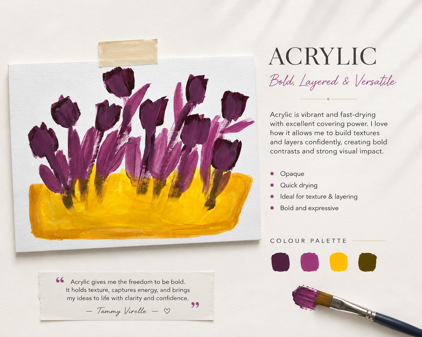 Exploring Three Mediums: Acrylic, Gouache & Watercolour